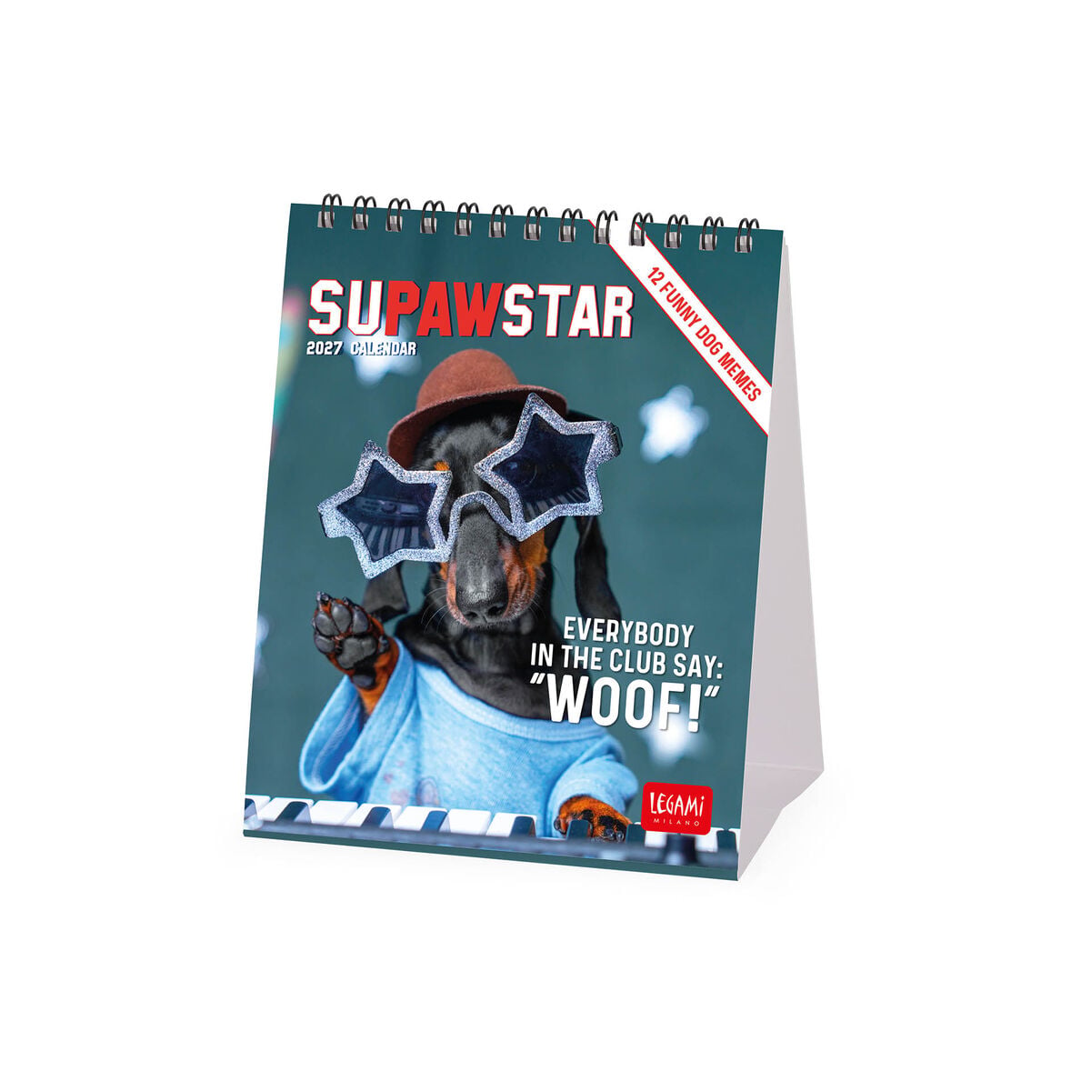 Legami - Supawstar 2027 Desk Takvim - 12 x 14,5 cm