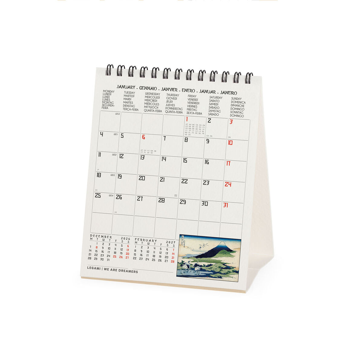 Legami - Japanese School 2027 Desk Takvim - 12 x 14.5 cm
