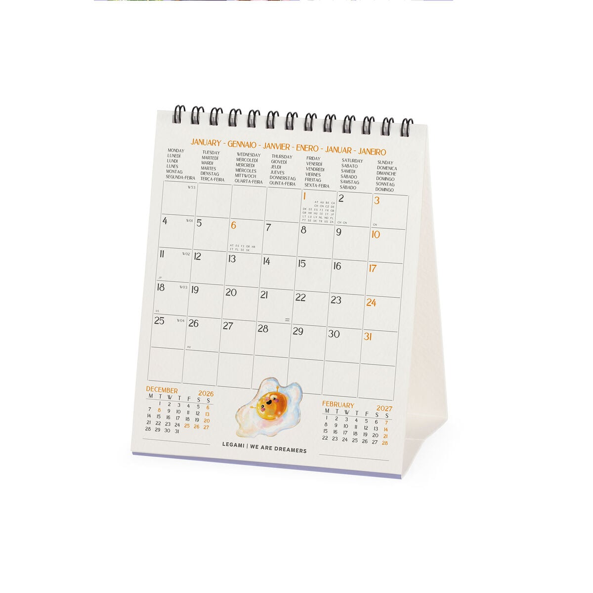 Legami - Good Vibes Only 2027 Desk Takvim - 12 x 14,5 cm