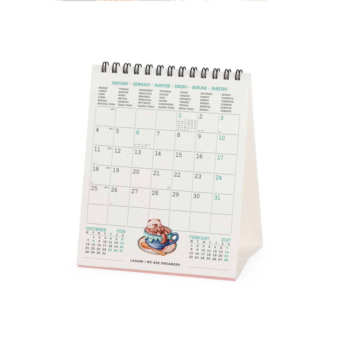 Legami - Cutie Foodie 2027 Desk Takvim - 12 x 14.5 cm