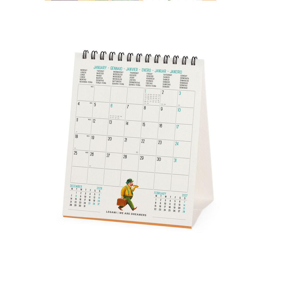 Legami - Kitap Lover's 2027 Desk Takvim - 12 x 14,5 cm