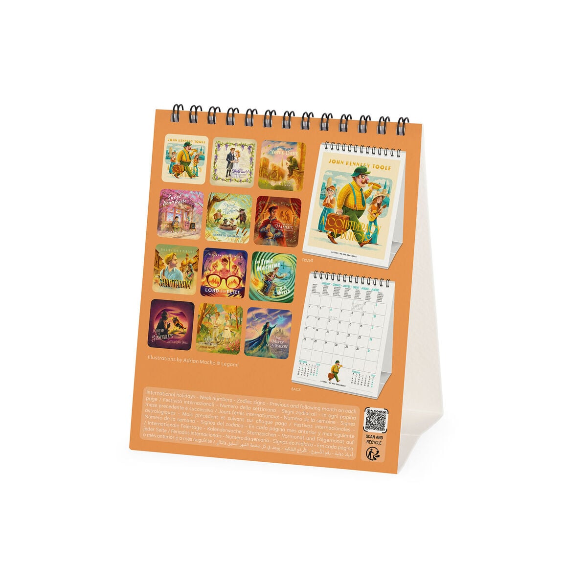 Legami - Kitap Lover's 2027 Desk Takvim - 12 x 14,5 cm