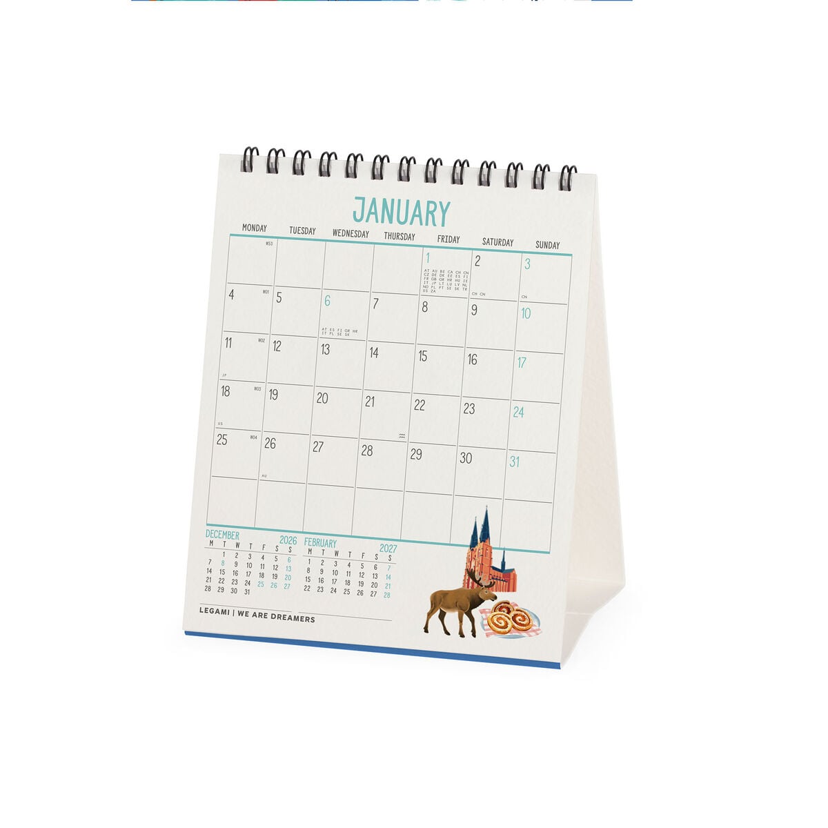 Legami - Let's Seyahat World 2027 Desk Takvim - 12 x 14,5 cm