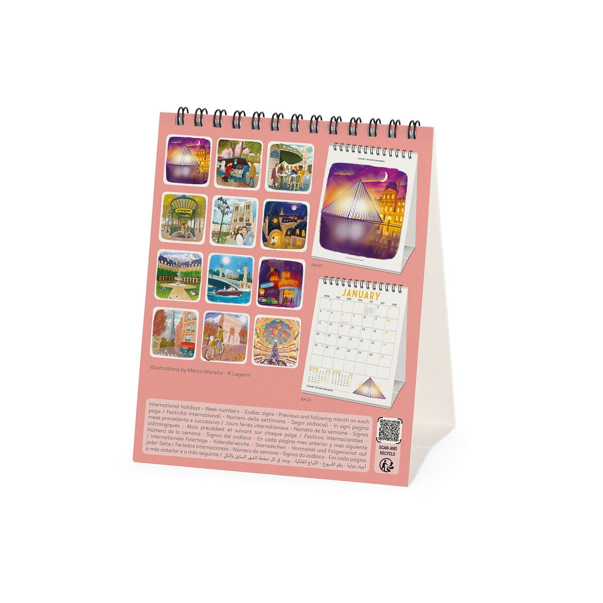 Legami - Paris 2027 Desk Takvim - 12 x 14,5 cm
