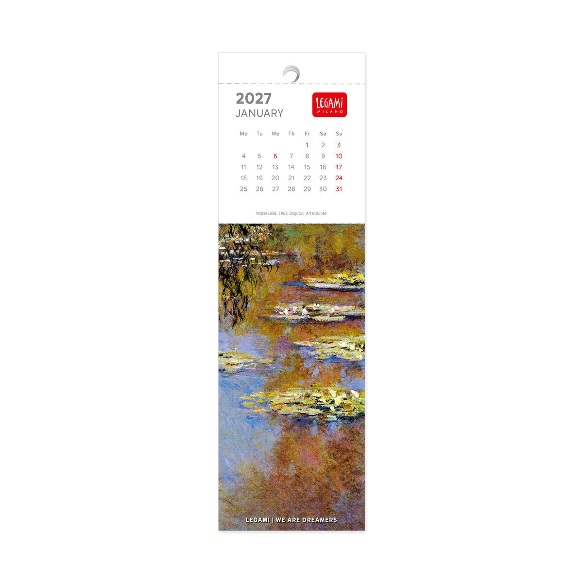 Legami - Monet 2027 Kitap Ayracı Takvim - 5,5 x 18 cm