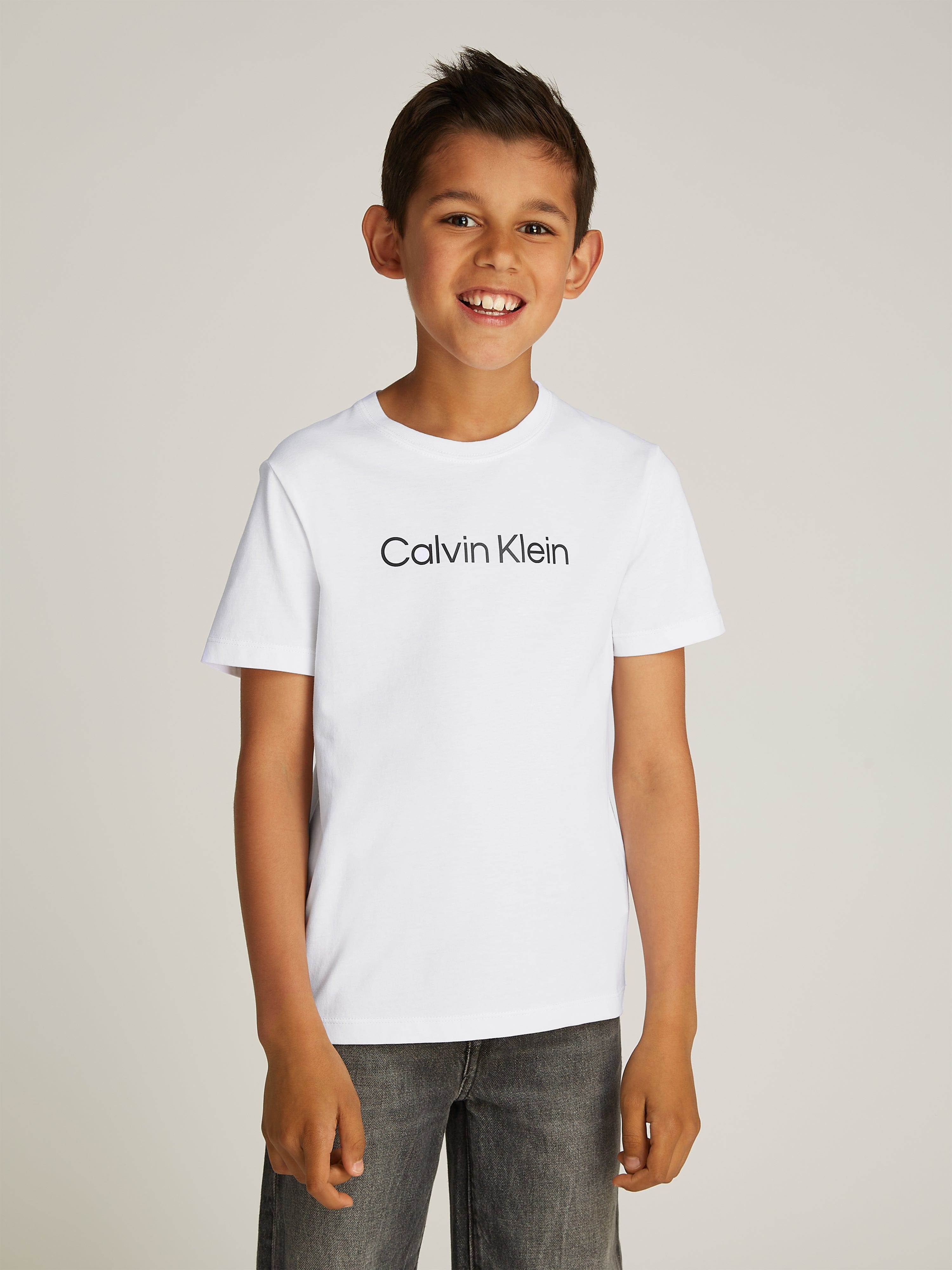 Calvin Klein Kids Logo T-Shirt in White