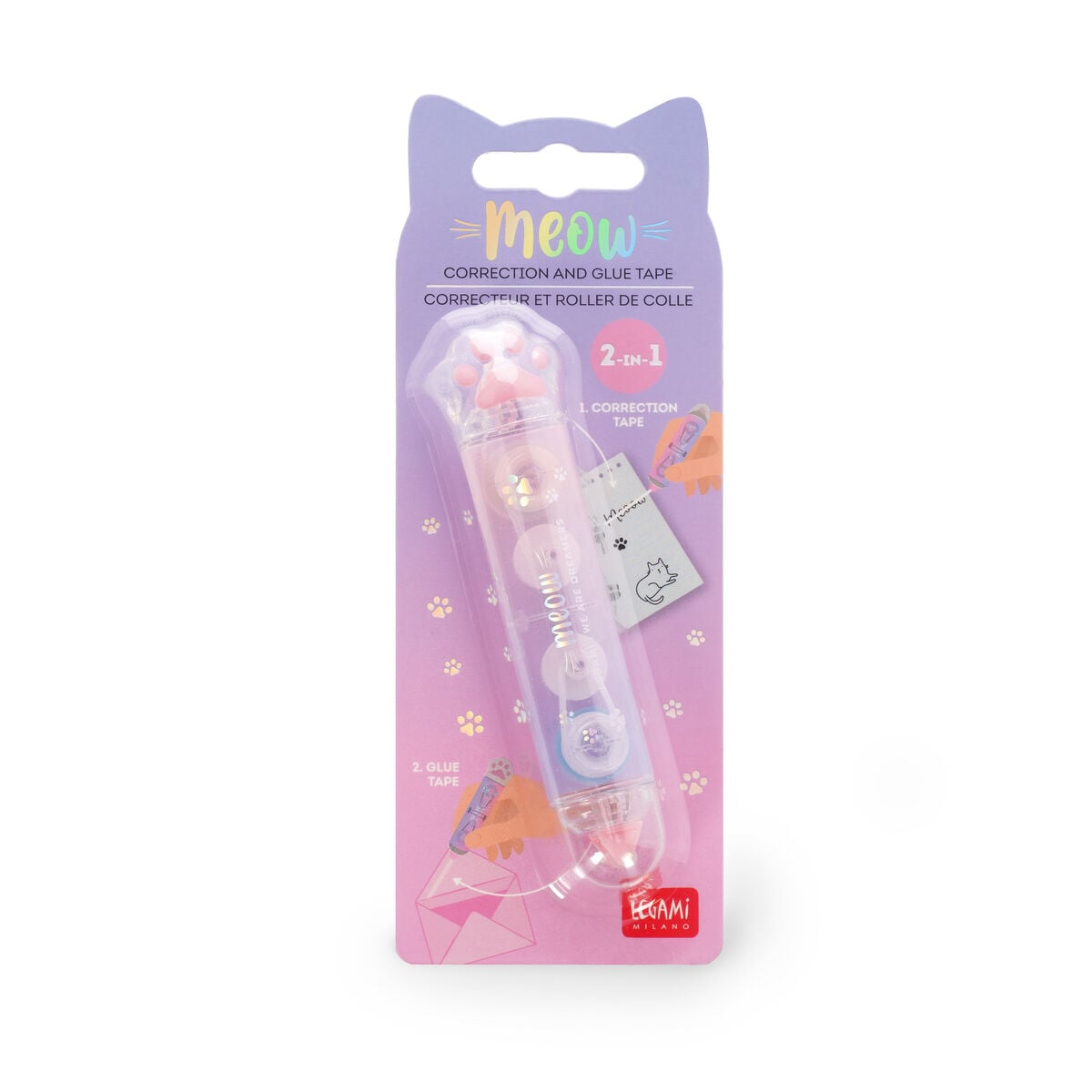 Legami - 2-in-1 Correttore e Colla a Nastro - Meow