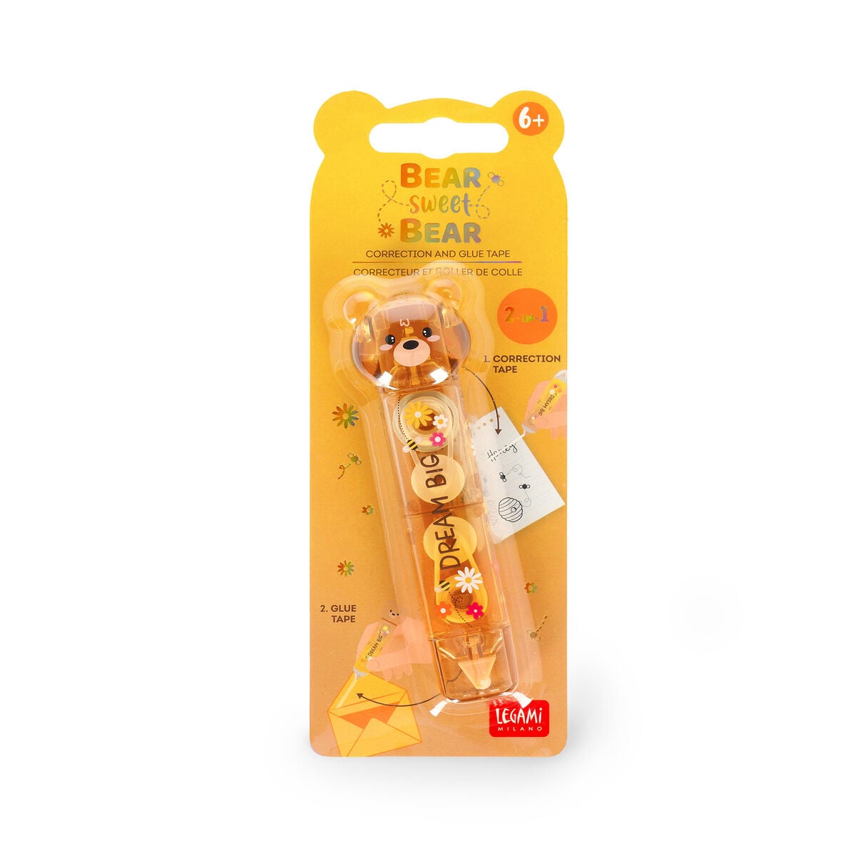 Legami - 2-in-1 Correction Tape ve Glue Tape - Bear Sweet Bear