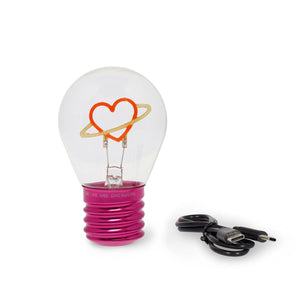 Legami - Dekorative glühbirnenförmige Tischlampe - Herz - Bulb Fiction