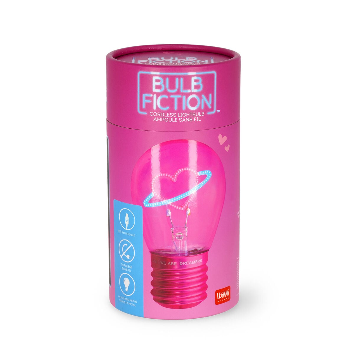 Legami - Dekorative glühbirnenförmige Tischlampe - Herz - Bulb Fiction