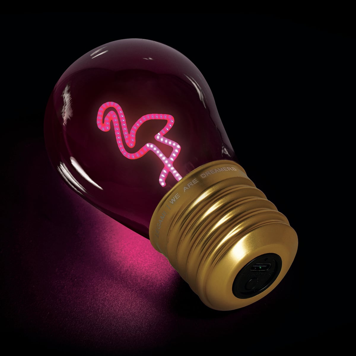 Legami - Dekoratif Lightbulb-Shaped Table Lamp - Flamingo - Bulb Fiction