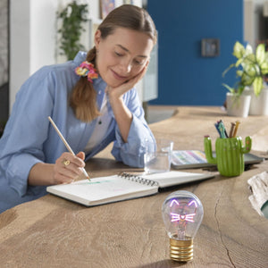 Legami - Dekoratif Lightbulb-Shaped Table Lamp - Kitty - Bulb Fiction