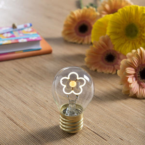 Legami - Dekoratif Lightbulb-Shaped Table Lamp - Daisy - Bulb Fiction