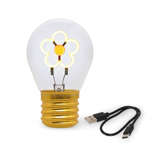 Legami - Dekoratif Lightbulb-Shaped Table Lamp - Daisy - Bulb Fiction