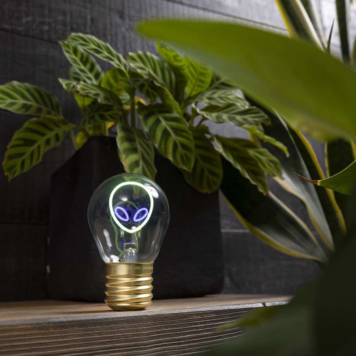 Legami - Dekorative Lightbulb-Shaped Table Lamp - Alien - Bulb Fiction