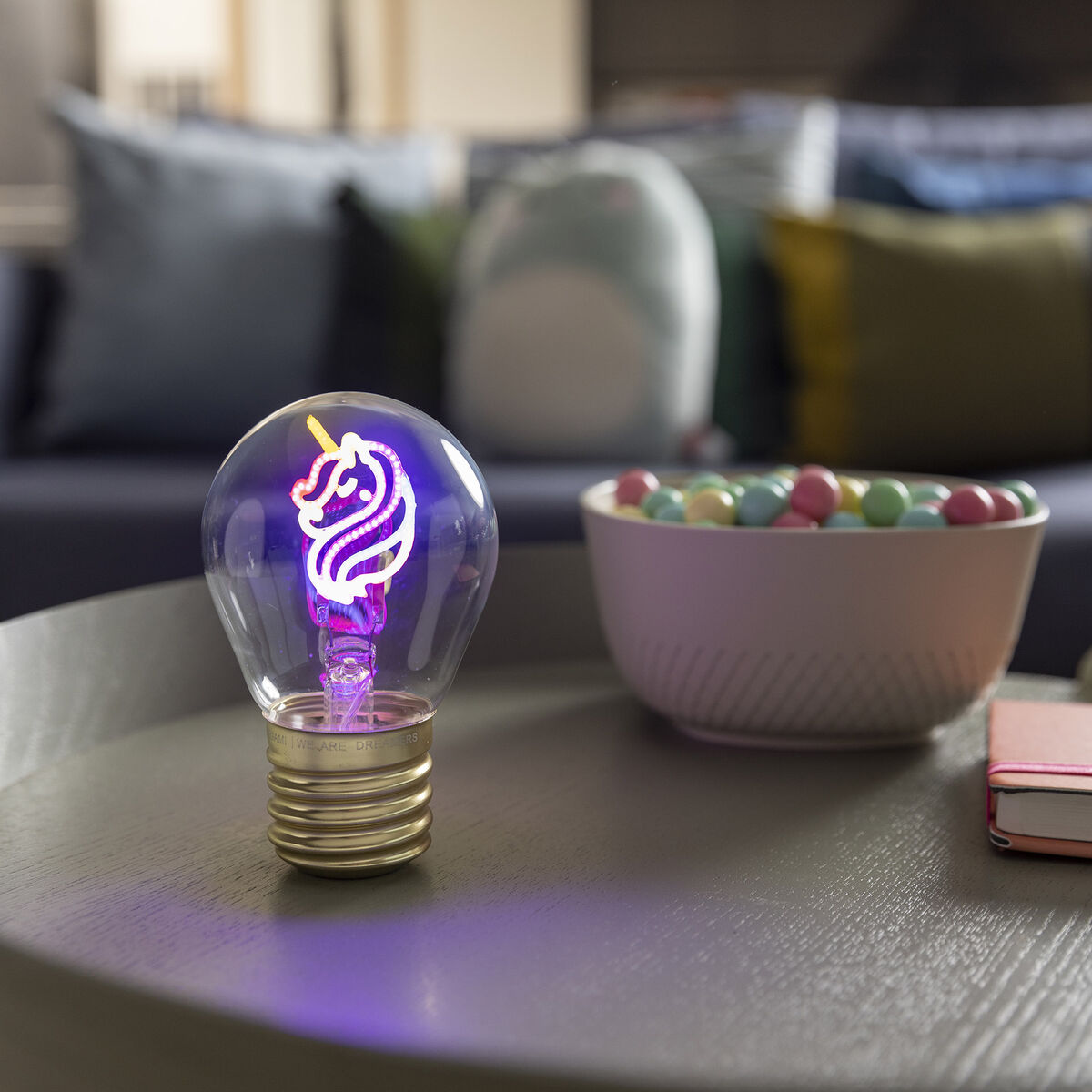Legami - Dekorative Tischlampe in Glühbirnenform - Einhorn - Bulb Fiction