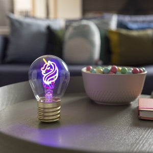 Legami - Dekorative Tischlampe in Glühbirnenform - Einhorn - Bulb Fiction