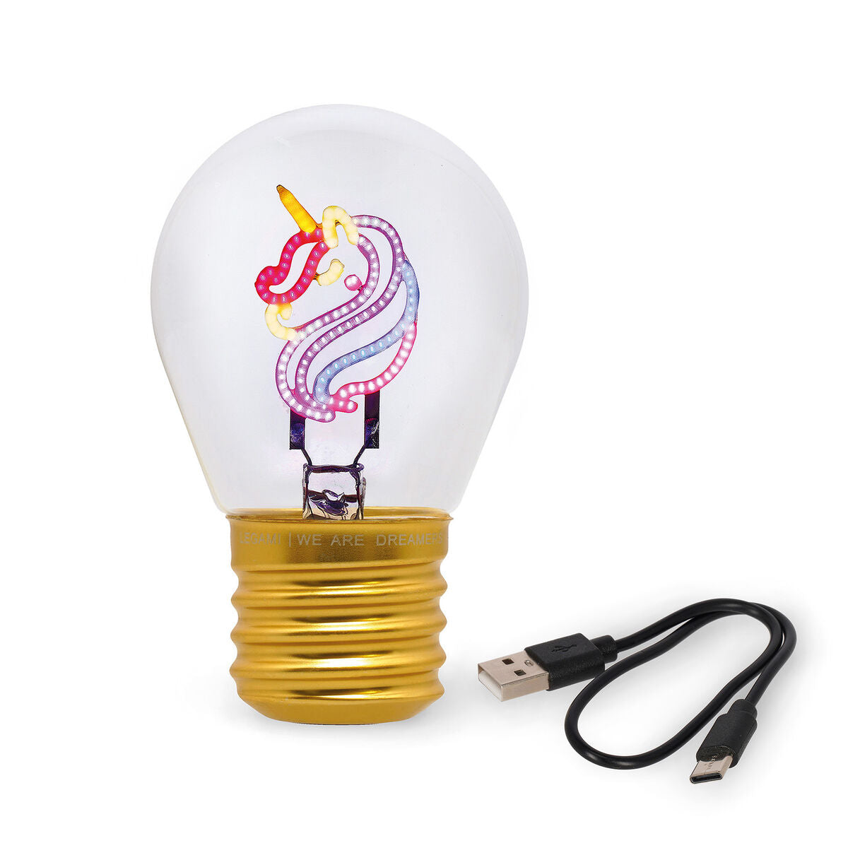 Legami - Dekorative Tischlampe in Glühbirnenform - Einhorn - Bulb Fiction