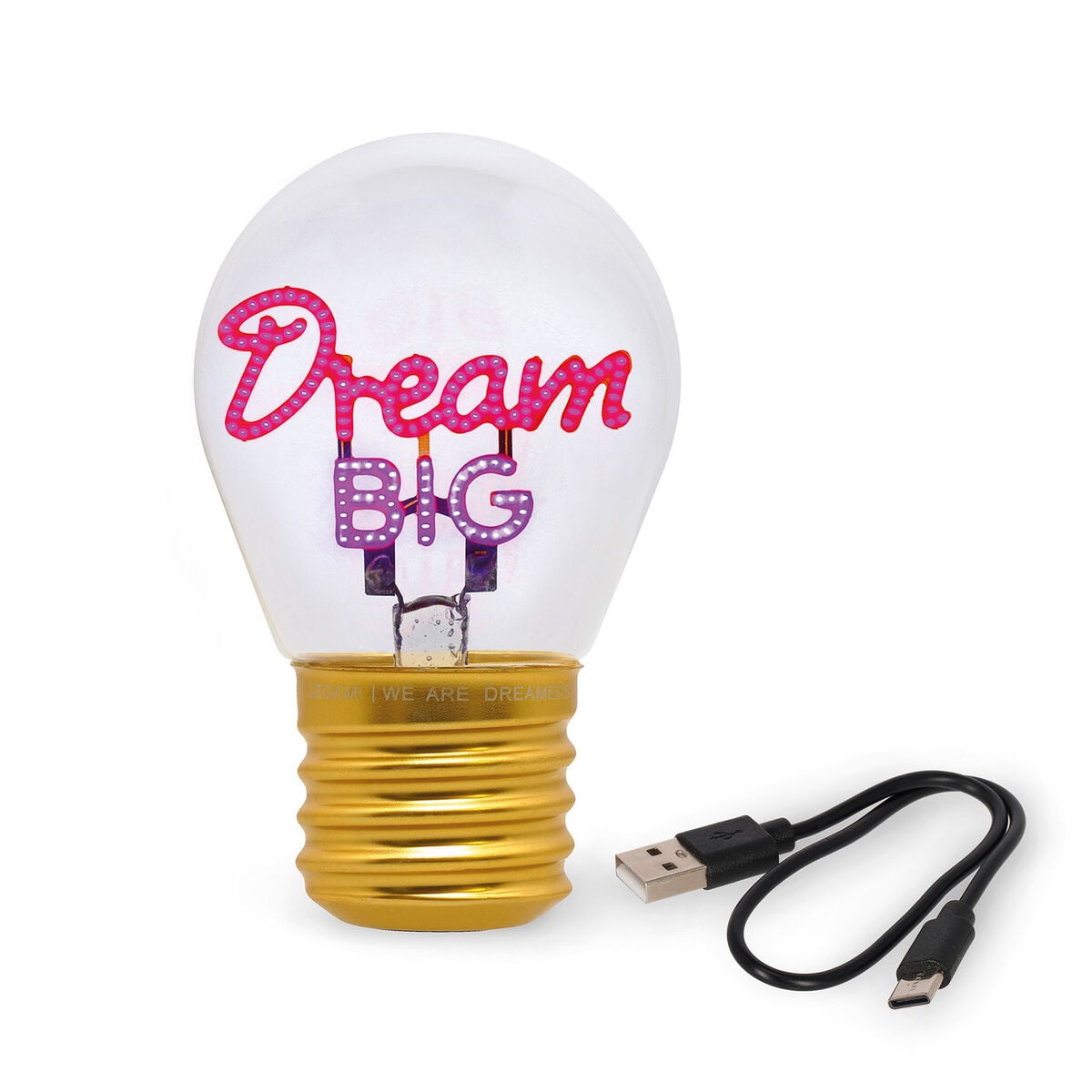 Legami - Dekoratif Lightbulb-Shaped Table Lamp - Dream Big - Bulb Fiction