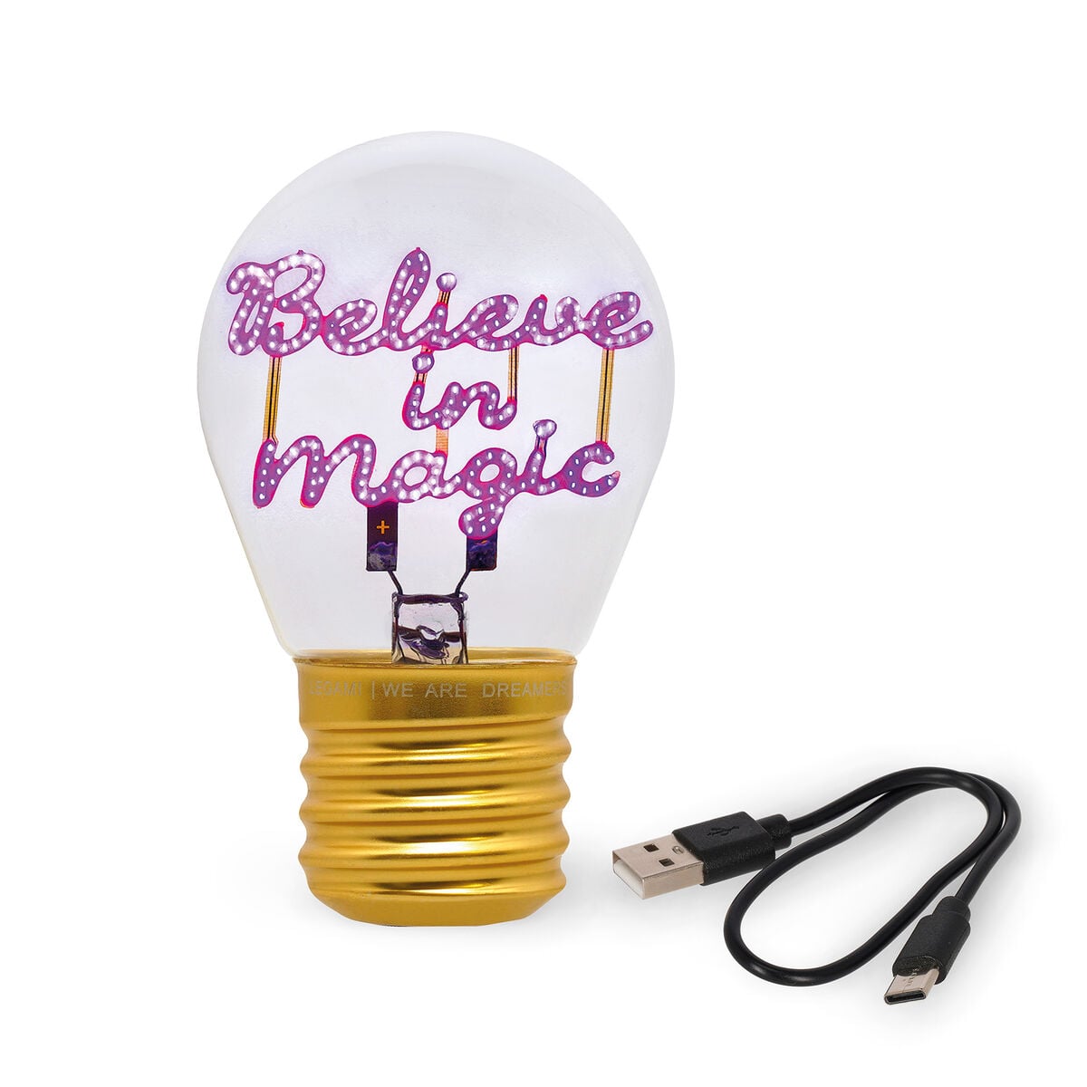 Legami - Dekoratif Lightbulb-Shaped Table Lamp - Believe in Sihir - Bulb Fiction