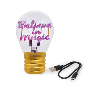Legami - Dekoratif Lightbulb-Shaped Table Lamp - Believe in Sihir - Bulb Fiction