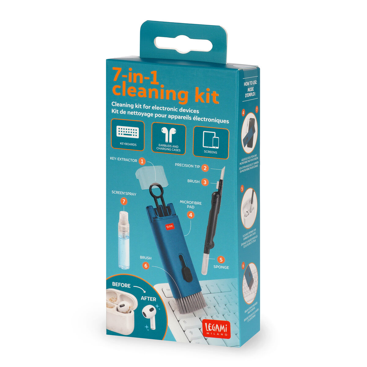 Legami - Temizleme Kit Electronic Devices - 7-in-1 Temizleme Kit