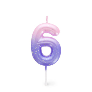 Legami - Pink Doğum Günü Cake Candle - 6 - Mutlu Doğum Günü Candle