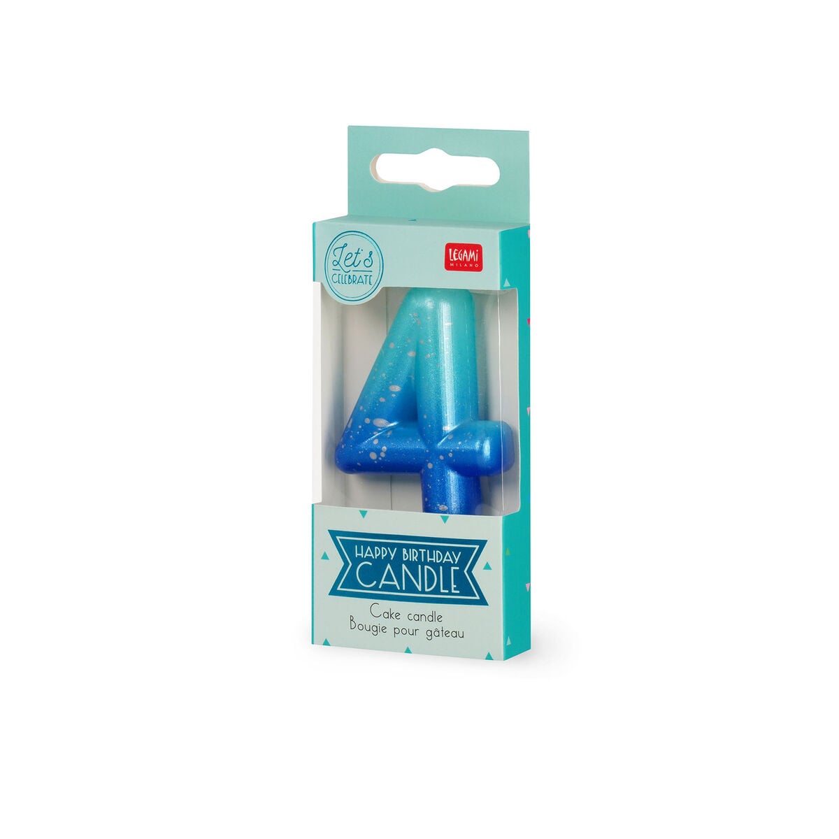 Legami - Blue Geburtstag Cake Candle - 4 - Alles Gute zum Geburtstag Candle