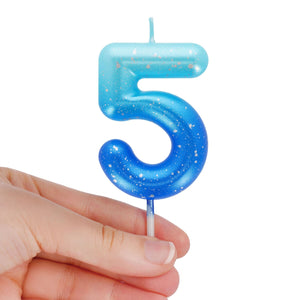 Legami - Blue Geburtstag Cake Candle - 5 - Alles Gute zum Geburtstag Candle