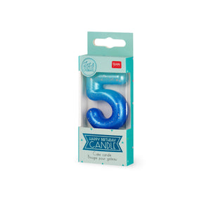 Legami - Blue Geburtstag Cake Candle - 5 - Alles Gute zum Geburtstag Candle
