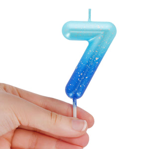Legami - Blue Doğum Günü Cake Candle - 7 - Mutlu Doğum Günü Candle