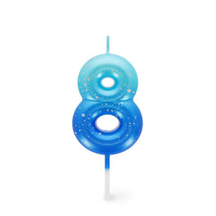 Legami - Blue Geburtstag Cake Candle - 8 - Alles Gute zum Geburtstag Candle