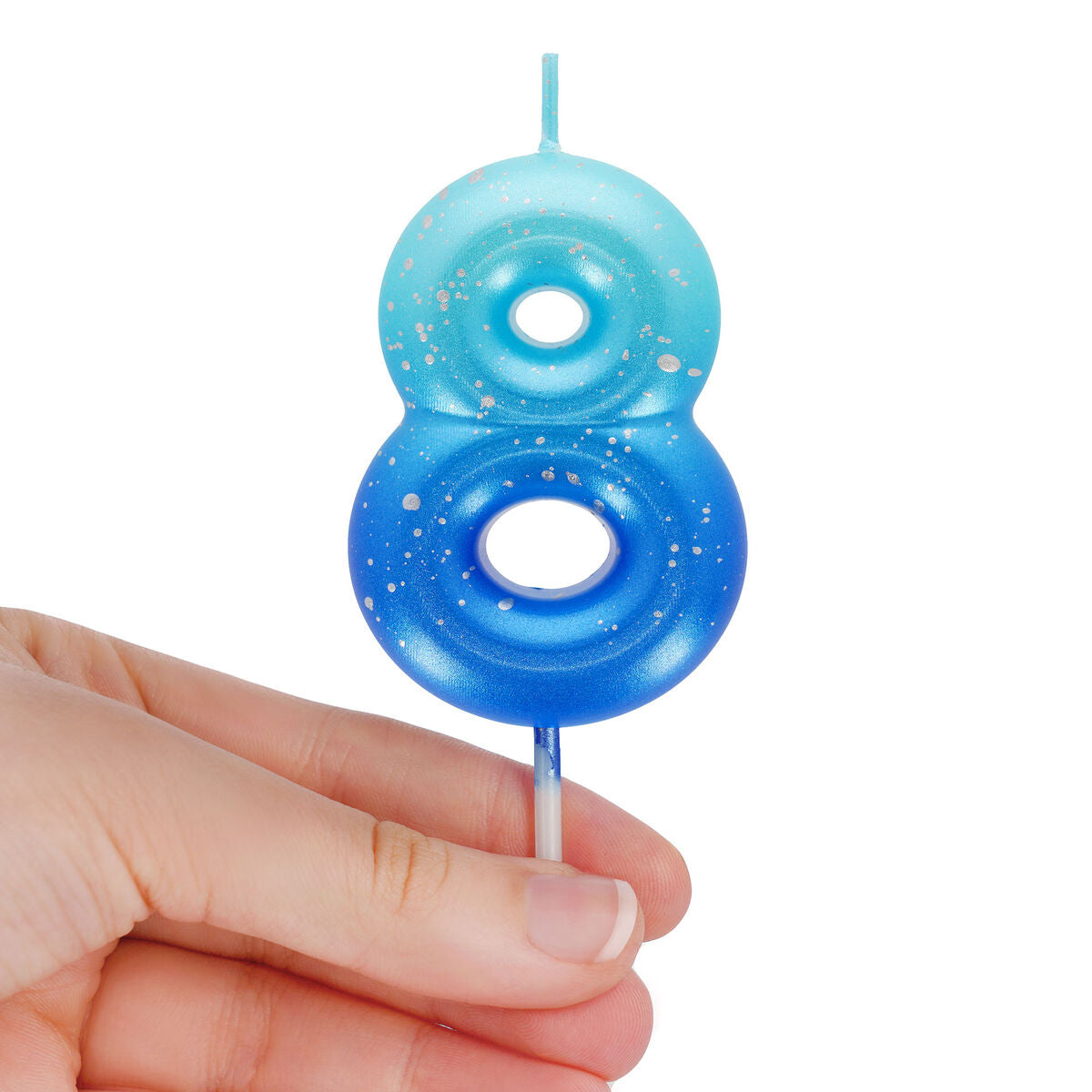 Legami - Blue Geburtstag Cake Candle - 8 - Alles Gute zum Geburtstag Candle