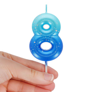 Legami - Blue Geburtstag Cake Candle - 8 - Alles Gute zum Geburtstag Candle