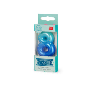 Legami - Blue Geburtstag Cake Candle - 8 - Alles Gute zum Geburtstag Candle