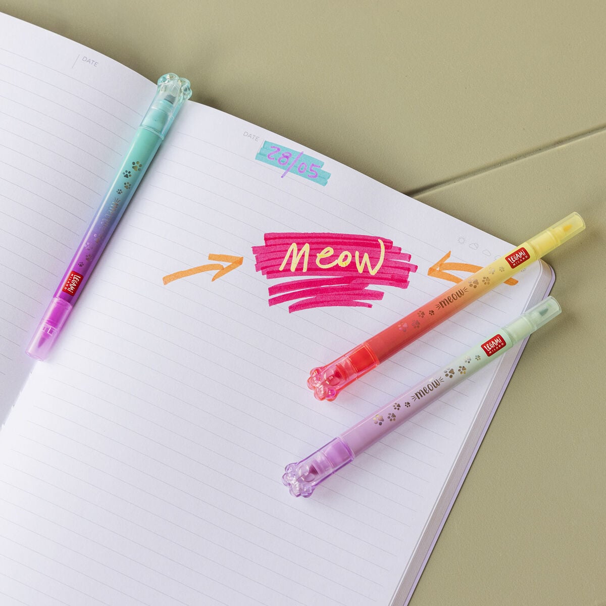 Legami - 6er-Set Dual-Tip Layering-Marker - Meow