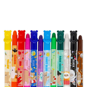 Legami - Seti 12 Twist-up Wax Crayons- Teddy Arkadaşlar