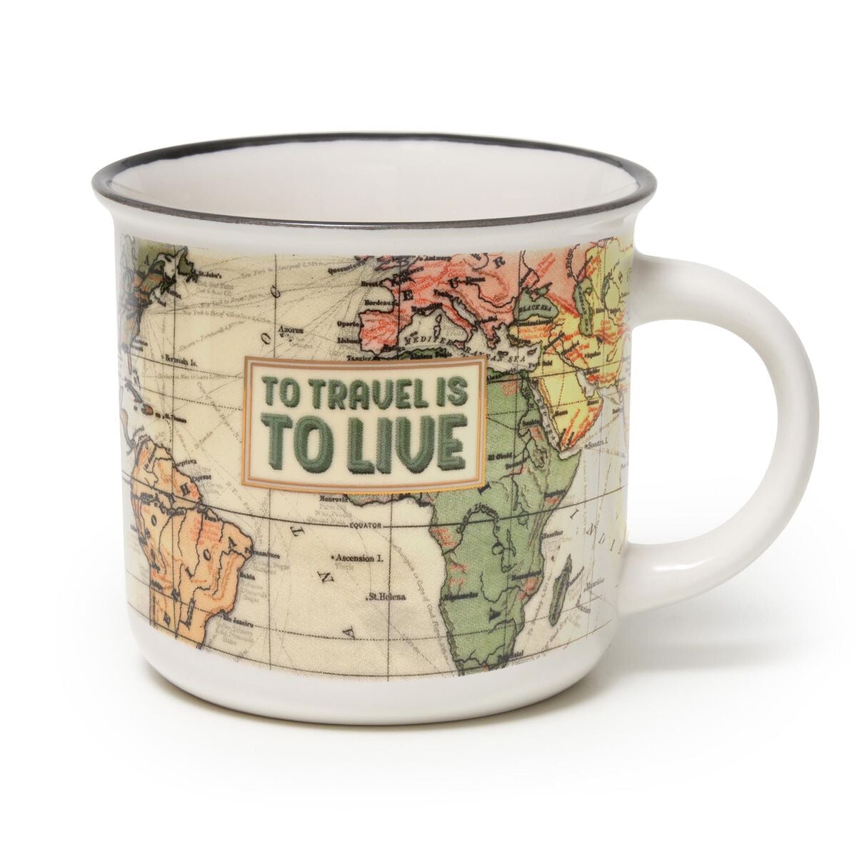 Legami - New Bone China Porcelain Kupa ile Seyahat-Themed Illustration. 350 ml capacity. ideal Gift Idea f