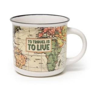 Legami - New Bone China Porcelain Kupa ile Seyahat-Themed Illustration. 350 ml capacity. ideal Gift Idea f