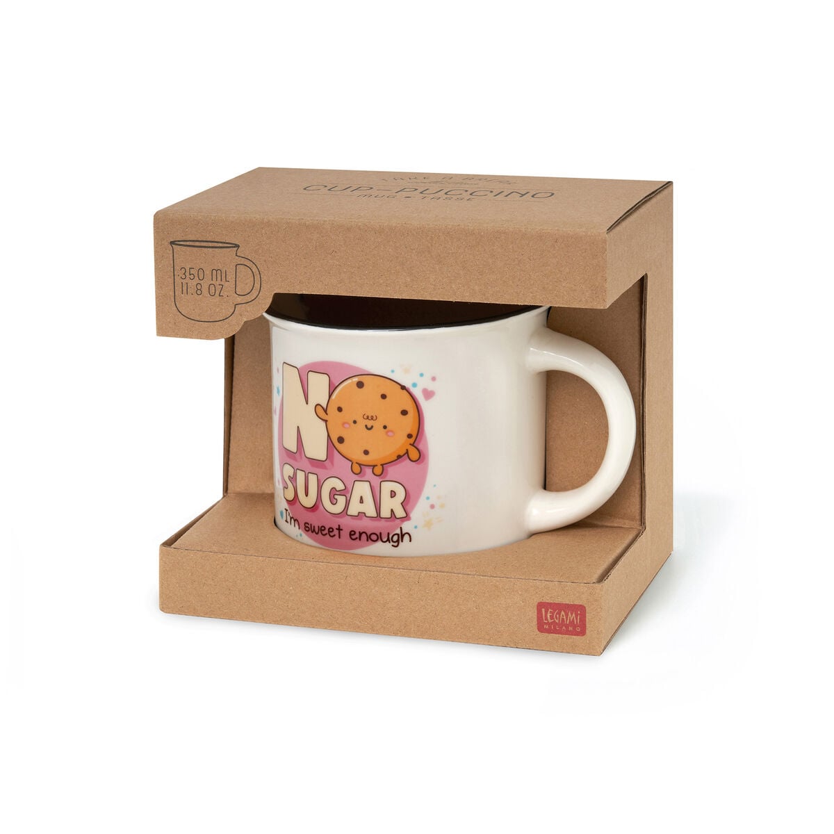 Legami - Porcelain Kupa - No Sugar - Cup-Puccino