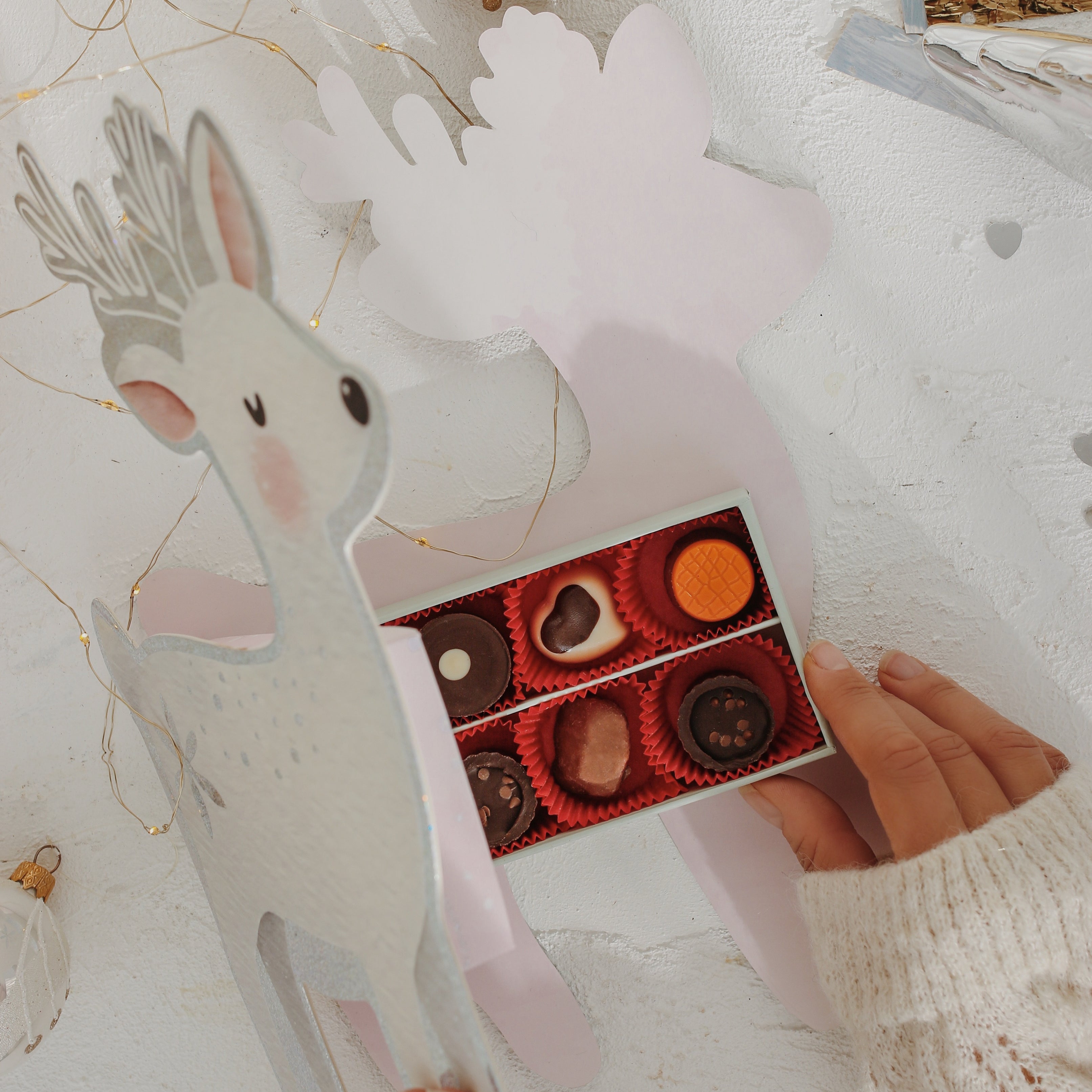 Dinossi - Noel Geyiği Kutulu Yılbaşı Belçika Çikolatası-Dinossi