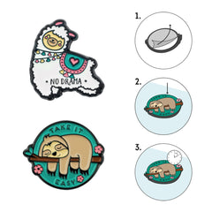 Legami - Seti 2 Llama + Sloth Metal Stickers - Cutie