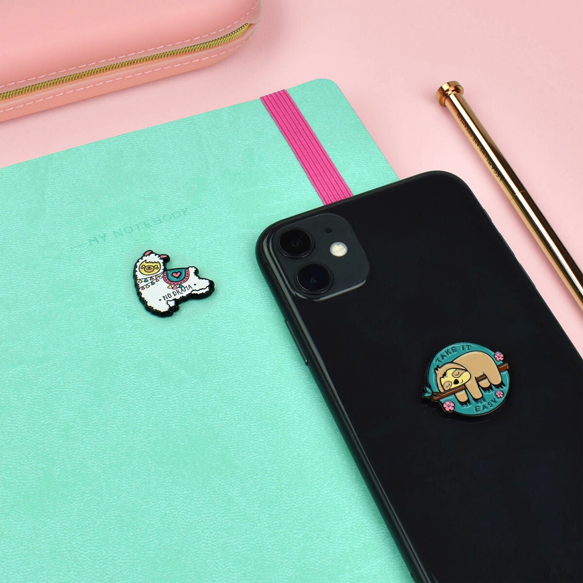 Legami - Seti 2 Llama + Sloth Metal Stickers - Cutie