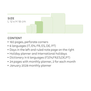 Legami - 12-Month Medium Weekly Günlük ile Defter 2027 - Shades Green