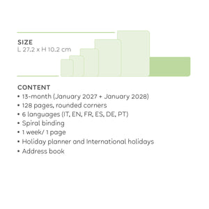 Legami - 13-Month Desk Planner 2027 - Deep Teal