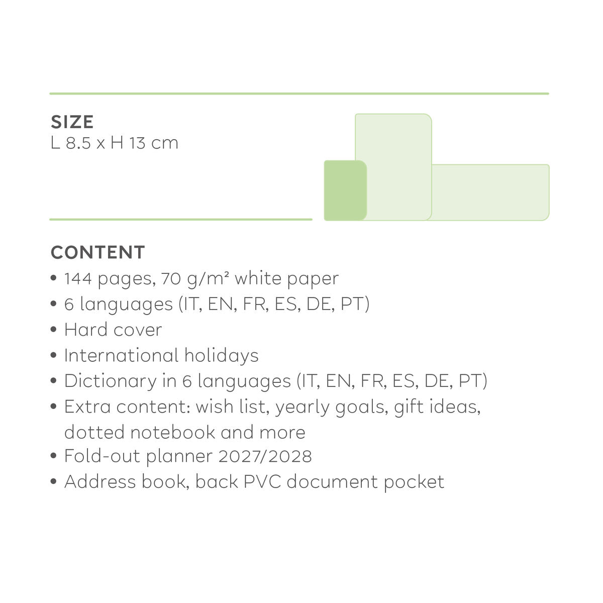 Legami - 12-Month Weekly Günlük - Küçük Spiral-Bound 2027 - Ayıcık White