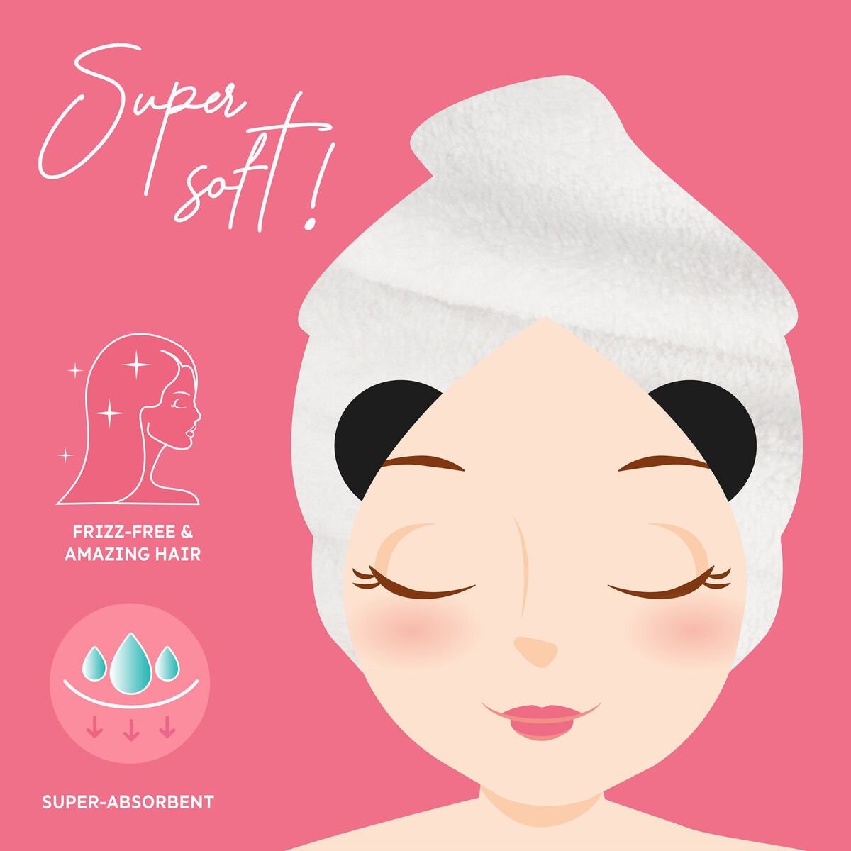 Legami - Panda Hair Turban Towel - Aşk My Hair