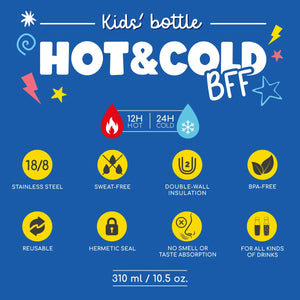 Legami - Vakuumflasche für Kinder - Monster - Hot&Cold BFF