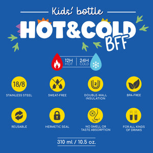 Legami - Vakuumflasche für Kinder - Dino - Hot&Cold BFF