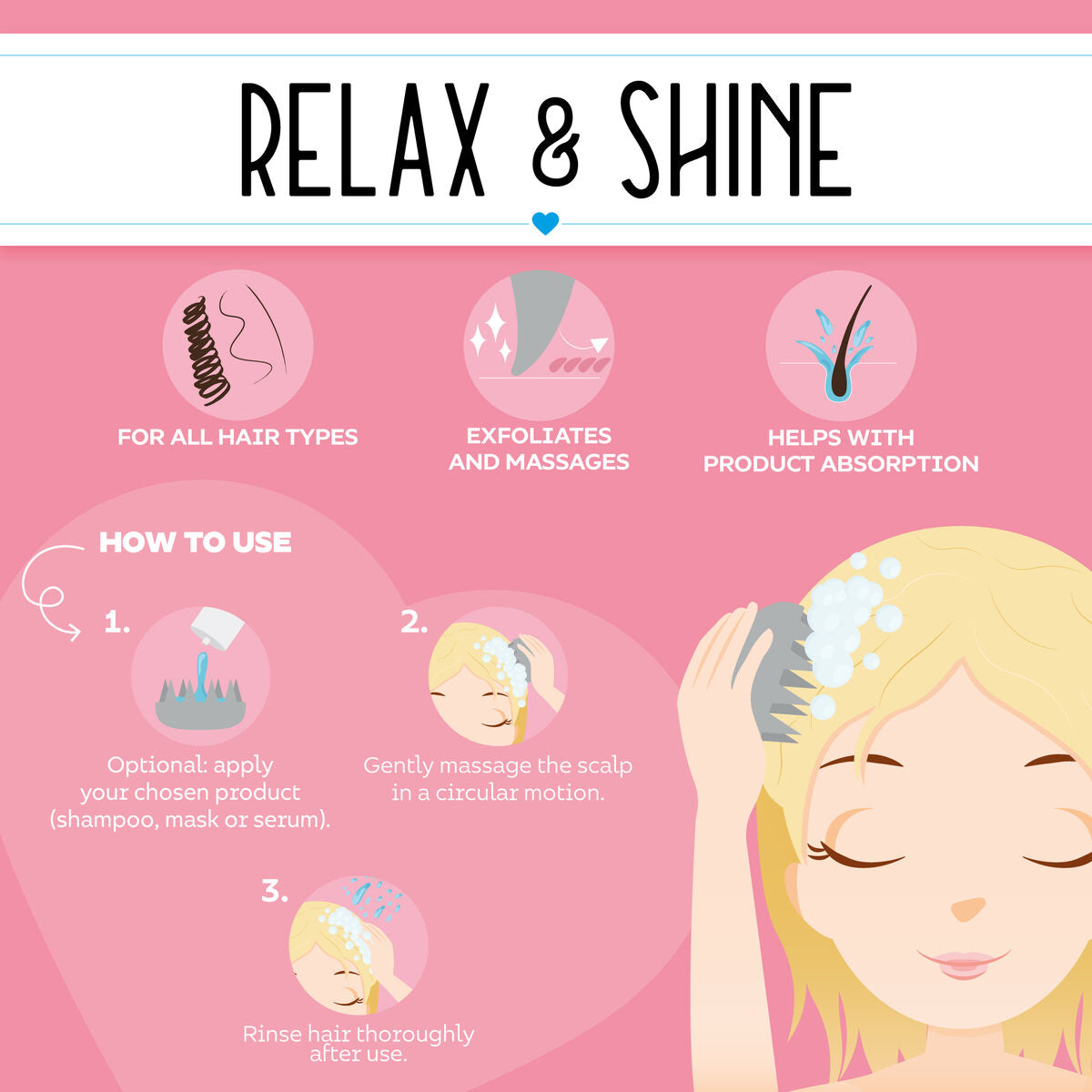 Legami - Scalp ve Shampoo Brush - Relax & Shine